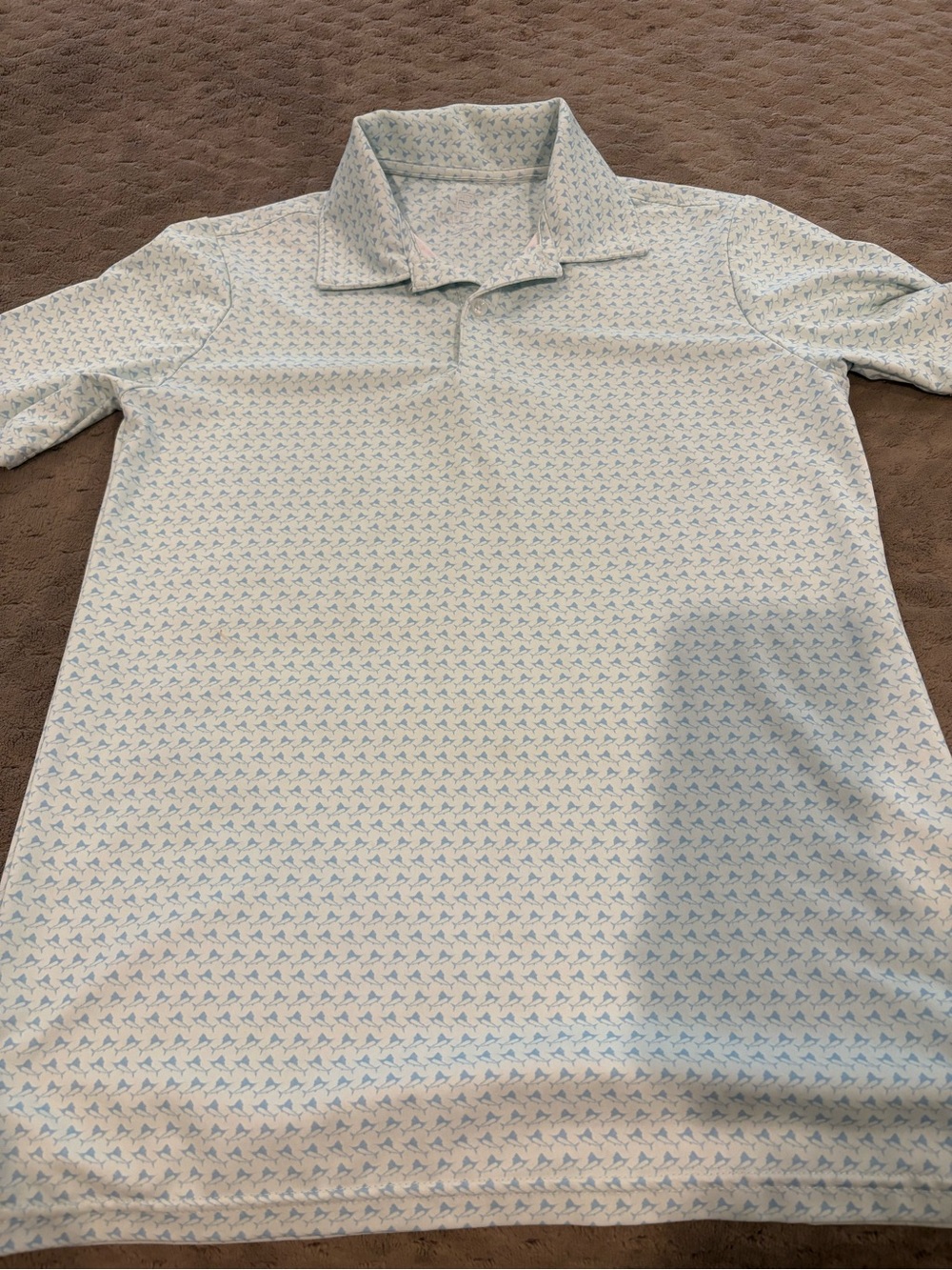 Boys Light Blue Patterned Polo Shirt